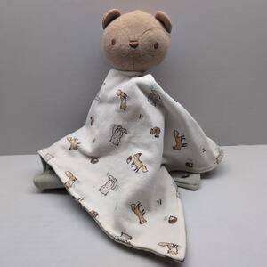 Rabbit + Bear Organic Lovey Security Blanket Emily Oliver Bear Fox Squirrel